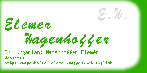 elemer wagenhoffer business card