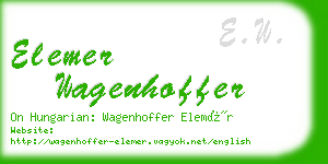 elemer wagenhoffer business card